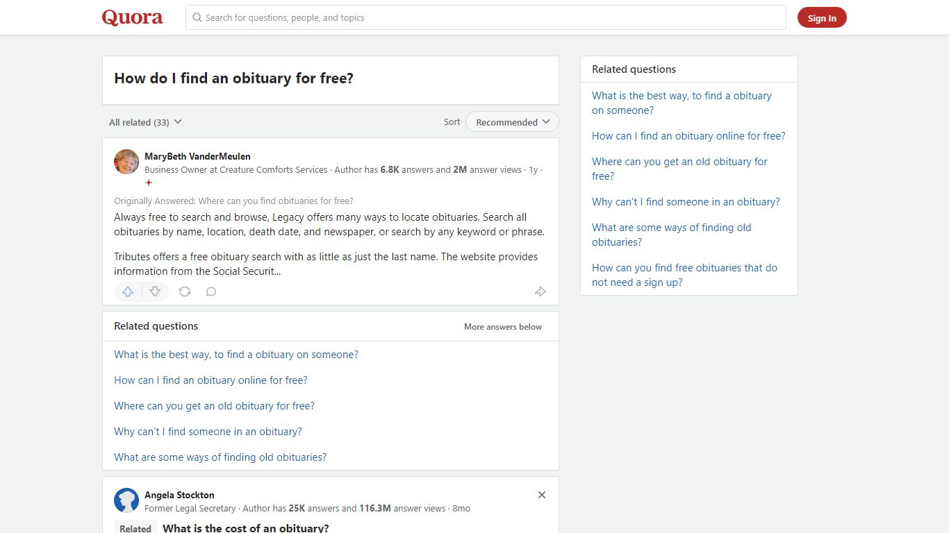 How to find an obituary for free - Quora
